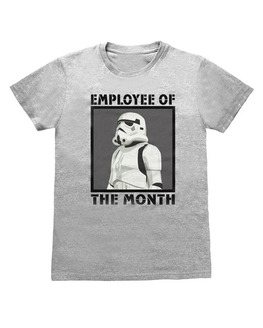 Star Wars Gray Adult Employee Of The Month Stormtrooper T-Shirt Heather)
