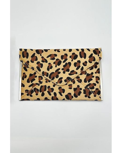 SVNX Metallic Leopard Envelope Clutch Bag