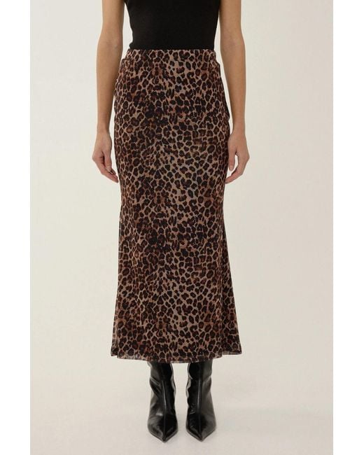 Hiccup Natural Maxi Skirt With Patterned Design