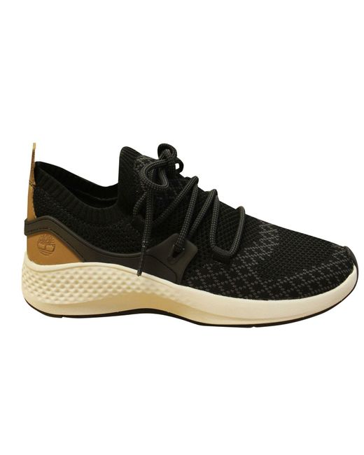 Timberland Black Flyroam Go Knit Chukka Mesh Lace Up Trainers A1Sr0 Textile