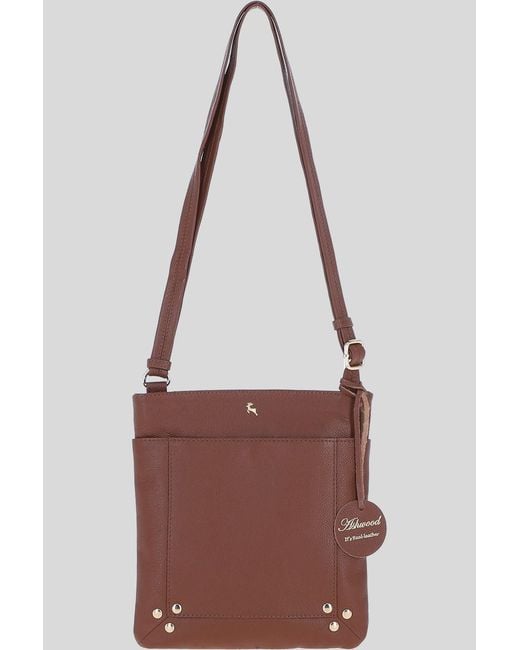 Ashwood Leather Brown 'Doriana' Real Crossbody Bag