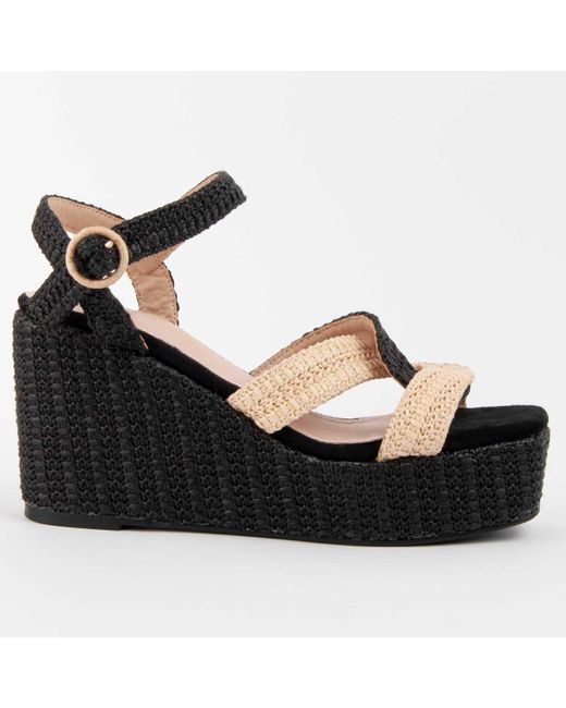 Montevita Black Wedge Sandal Salia11