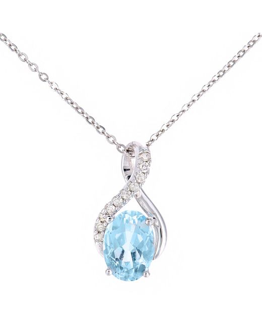 DIAMANT L'ÉTERNEL Blue 9Ct 1.02Ct Topaz And 0.04Ct Diamond Pendant