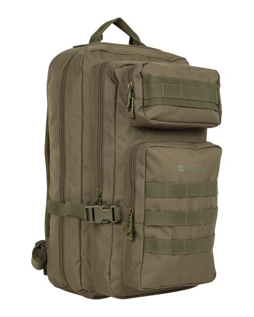 Mountain Warehouse Brown 'Legion' Backpack With Rain Cover Emergency Whistle Spacious Hiking Rucksack