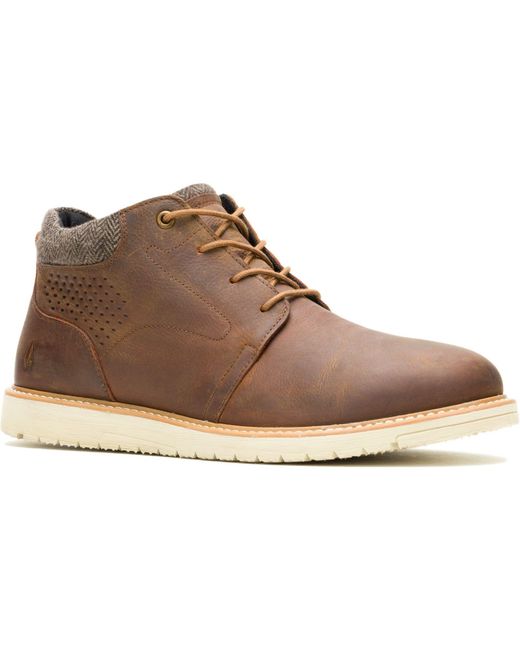 Hush Puppies Brown Jenson Leather Ankle Boots for men