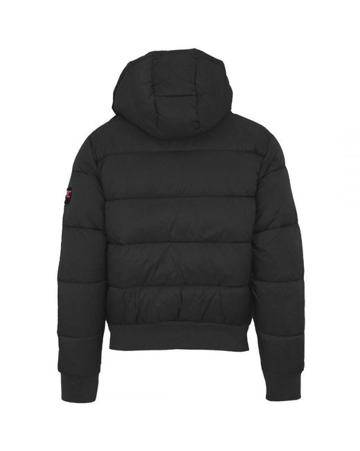 Philipp Plein Black Padded Taped Sleeve Jacket Polyamide for men