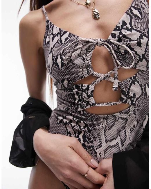 TOPSHOP Black Cut Out Swimsuit