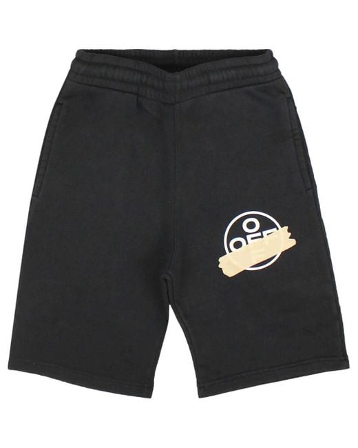 Off-White c/o Virgil Abloh Black Tape Arrow Logo Sweat Shorts Cotton for men