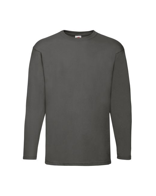 Fruit Of The Loom Gray Valueweight Heather Long-Sleeved T-Shirt (Light Graphite) for men