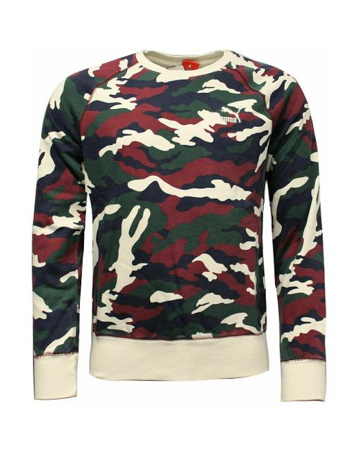 PUMA Langarm Crew Neck Camo Herren Pullover 567493 21 in Black für Herren