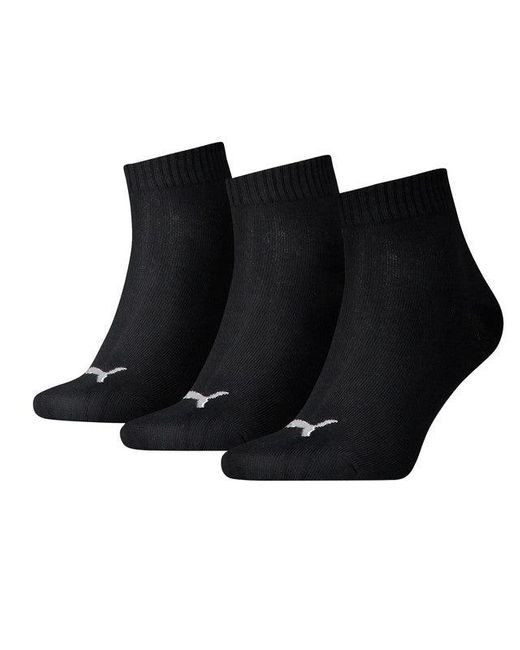PUMA Black 3-Pack Shoe Liner Socks Textile for men