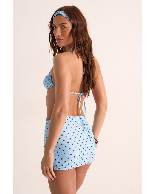 Nasty Gal Blue Polka Dot Ring 4Pc Bikini Set