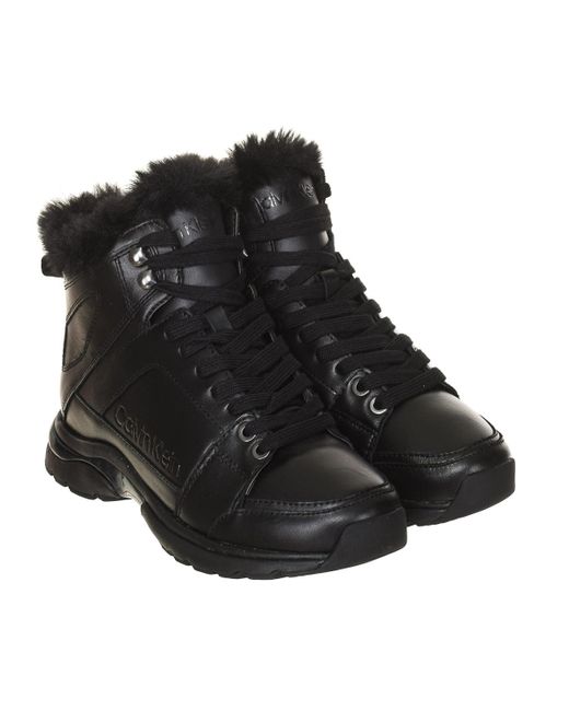 Calvin Klein Black Candal Leather High-Top Sneaker B4N12166