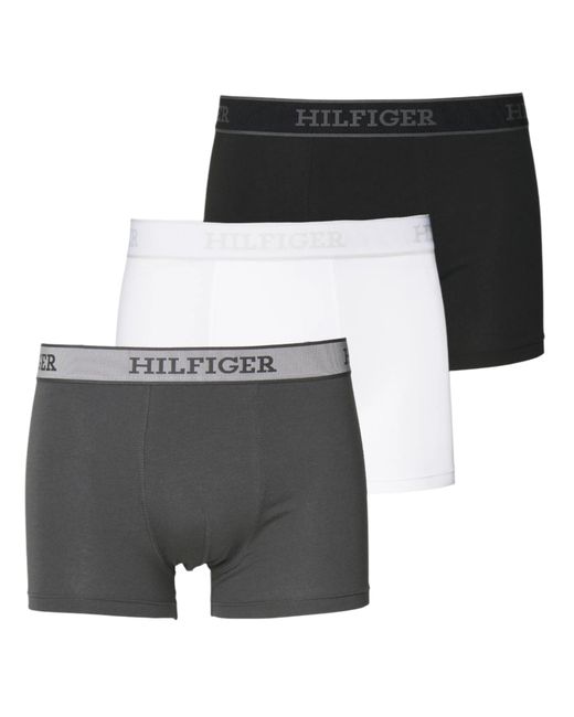 Tommy Hilfiger Gray Trunks 3 Pack Monotype Repeat Logo Stretch for men