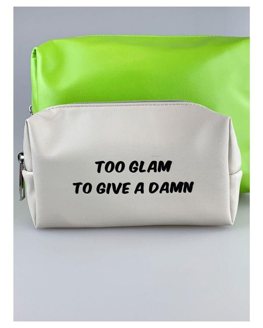SVNX Green 'Too Glam To Give A Damn' Toiletry Bag 2 Pack