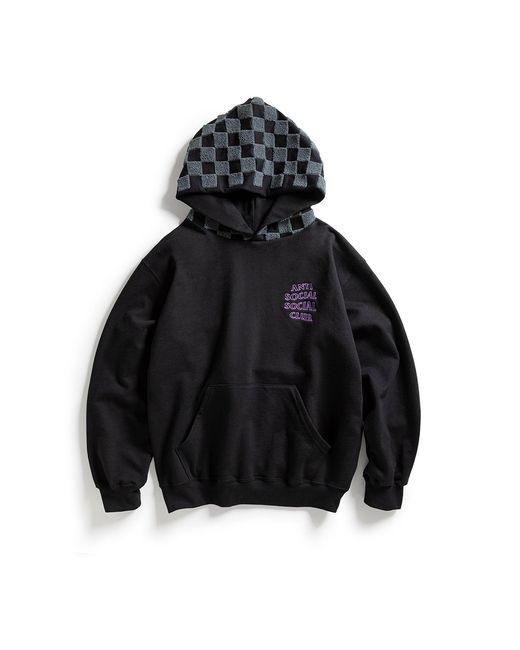 ANTI SOCIAL SOCIAL CLUB Black Anti Social Club Assc Chenille Checkered Hoodie