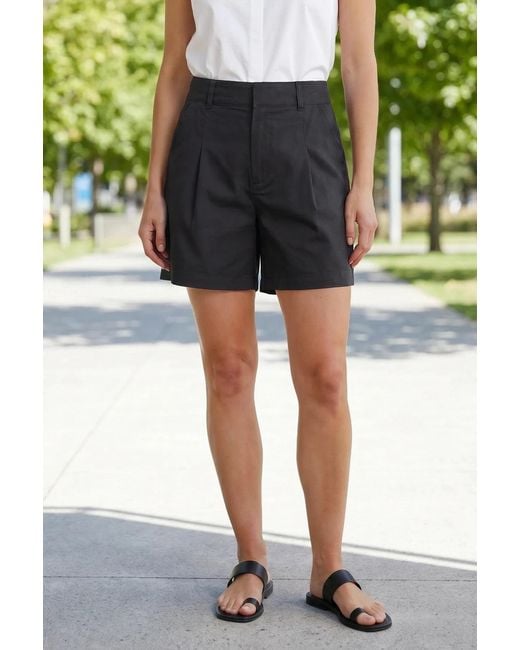 Benetton Green Pure Cotton Pleat Front Shorts