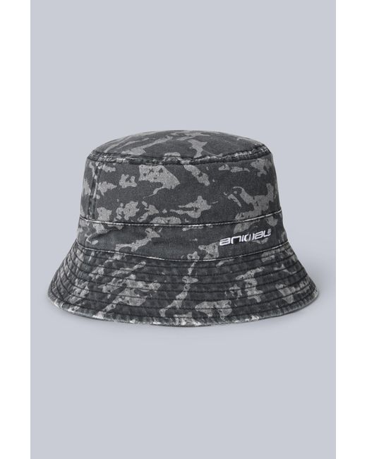 Mountain Warehouse Gray 'Miles' Printed Bucket Hat Outdoors Sun Protection Beach Cap Cotton for men
