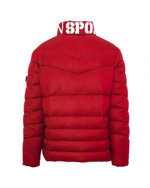 Philipp Plein Red Padded Bold Logo Jacket for men