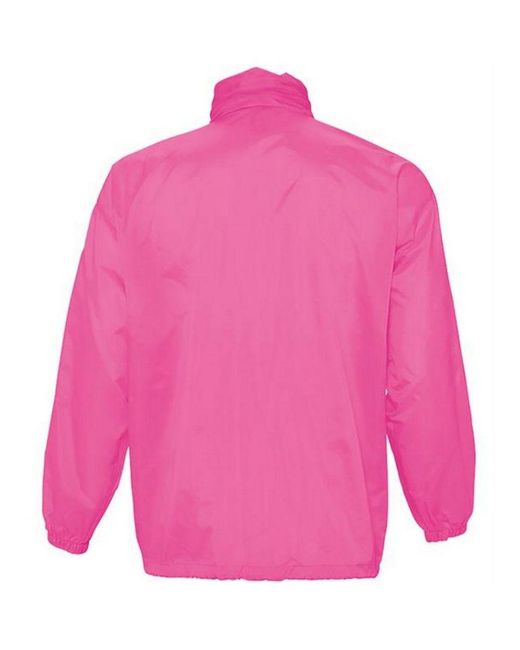Sol's Pink Surf Windbreaker Lightweight Jacket (Neon) Nylon