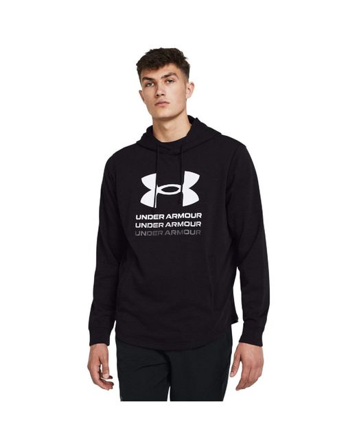 Under Armour Blue Terry Graphic Hoodie for men