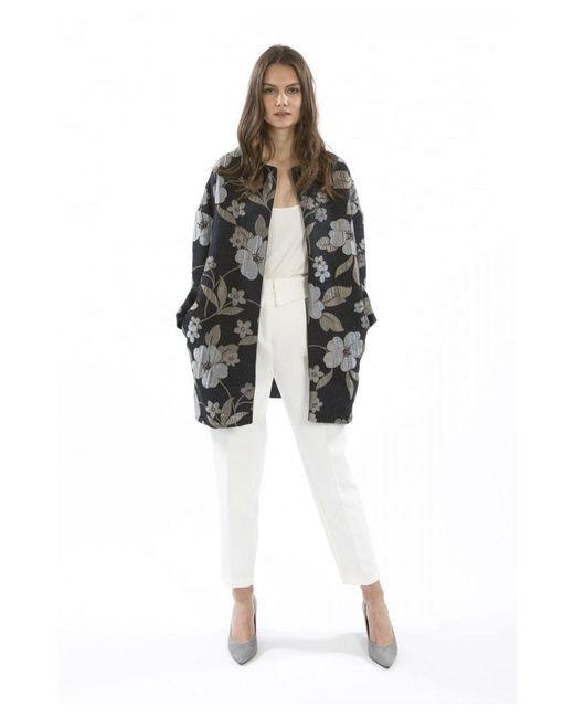 Jayley Black Silk Blended Print Jacket