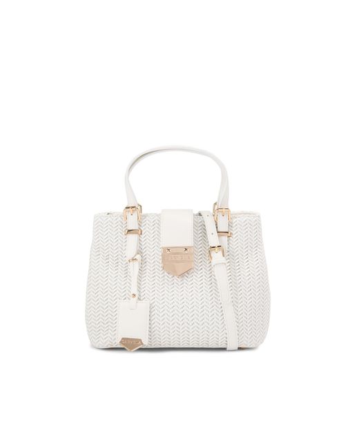 Carvela Kurt Geiger White Maria Mini Weave Bag