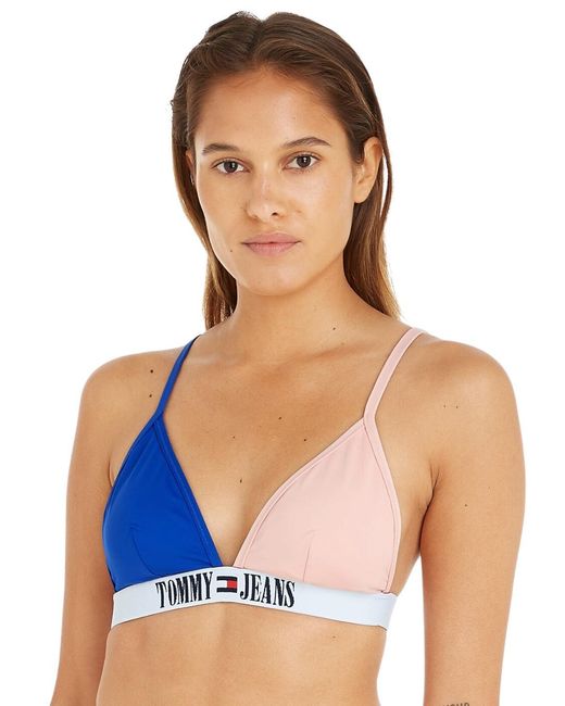 Tommy Hilfiger Blue Uw0Uw04079 Triangle Bikini Top