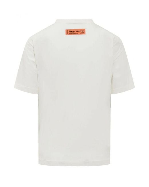 Heron Preston Heron Bird Geschilderd Ivoor Bedrukt T-shirt In Wit in het Gray voor heren
