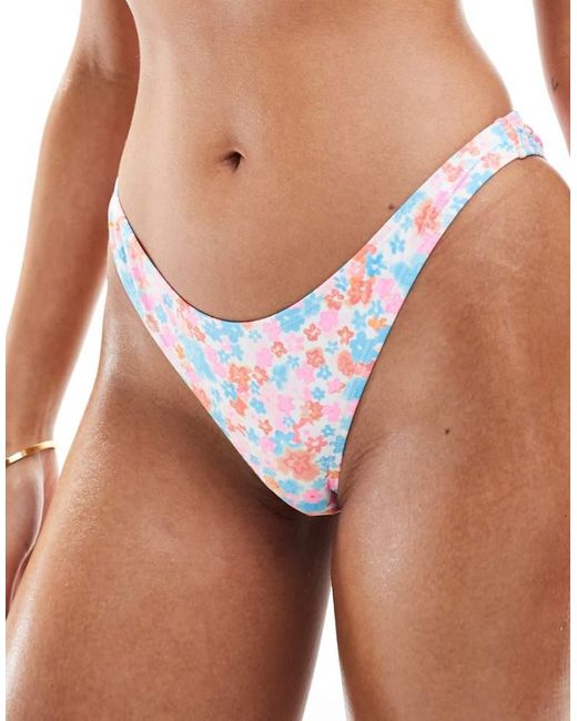 Cotton On White High Side Brazilian Bikini Bottom