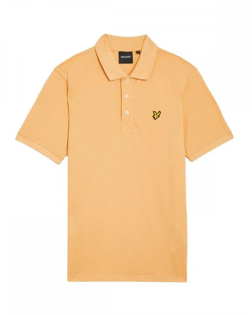 Lyle & Scott Orange Plain Polo Shirt for men