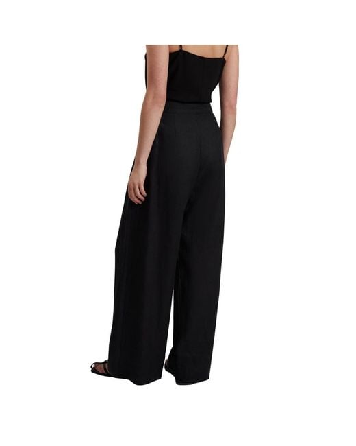 Ted Baker Black Kyfaat Tailored Linen High Waisted Trousers