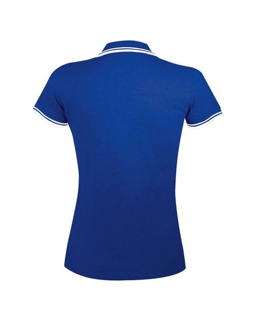 Sol's Pasadena Getipt Korte Mouw Pique Polo Shirt (koninklijk/wit) in het Blue