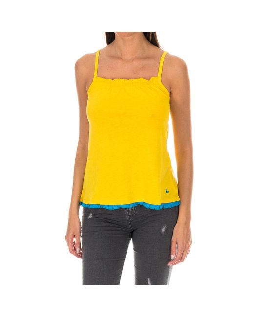 Armand Basi Yellow Ruffled Tank Top Adm0097