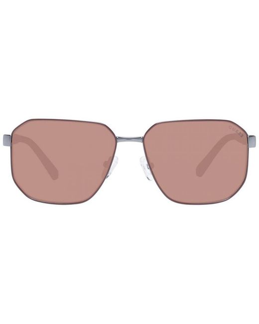 Guess Pink Gunmetal Rectangle Sunglasses for men