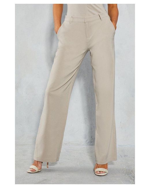 MissPap Gray Low Rise Straight Leg Trousers