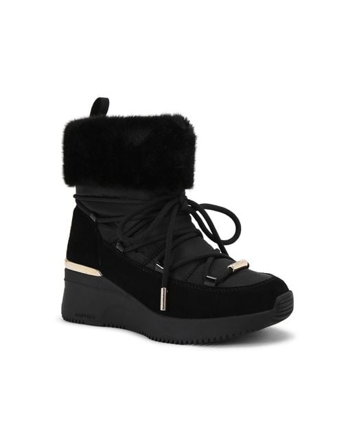 Carvela Kurt Geiger Black Suede Fabric Skyline Wedge Bootie Sneakers