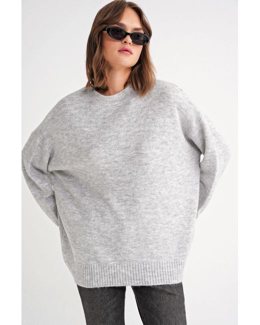MixRay White Übergröße Strickpullover