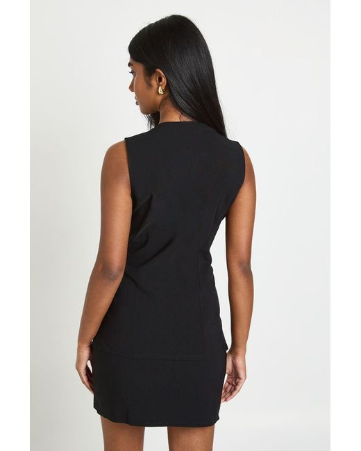Boohoo Black Bengaline Button 2