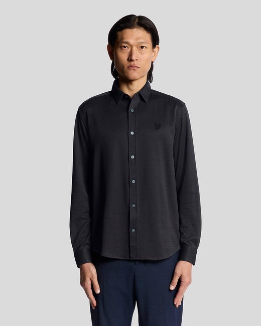Lyle & Scott Blue Two-Tone Jacquard Shirt for men
