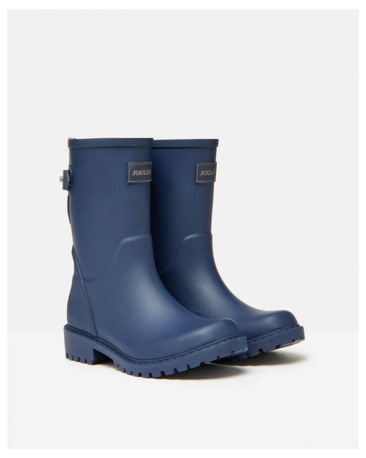 Joules Blue Wistow Adjustable Mid Calf Wellington Boots