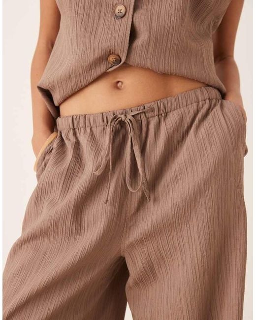ASOS Natural Crinkle Palazzo Trousers Co-Ord