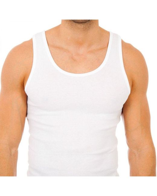Abanderado White Undershirt With Wide Straps 0300 for men