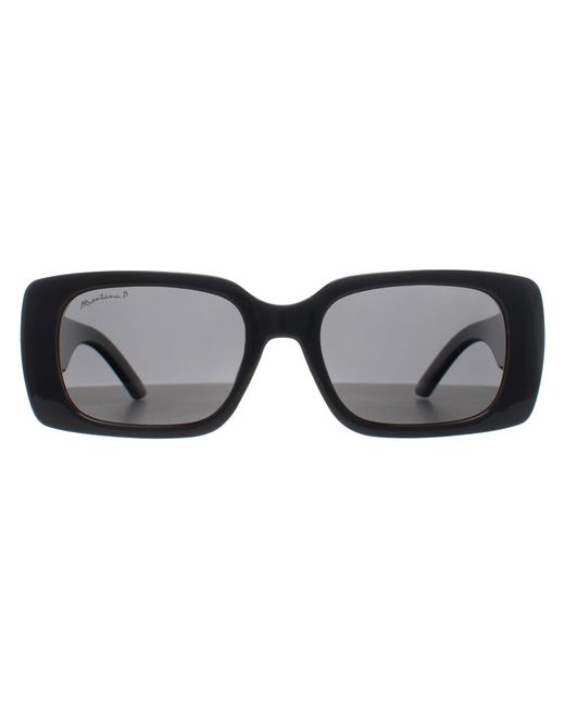 Montana Black Rectangle Shiny Smoke Polarized Mp194