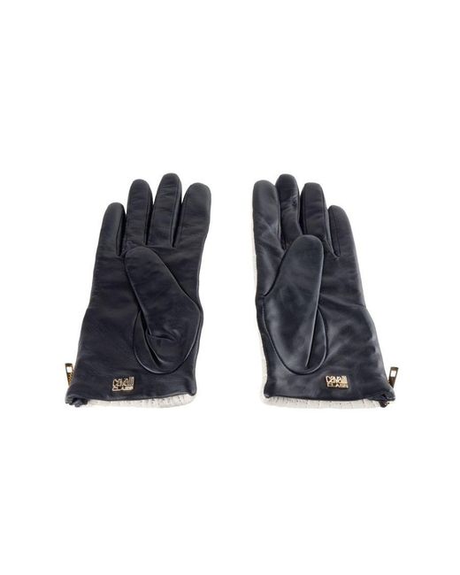 Class Roberto Cavalli White Lambskin Leather Gloves