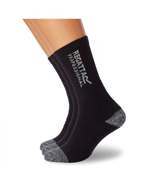 Regatta Black Hardwear Socks (Pack Of 3) for men