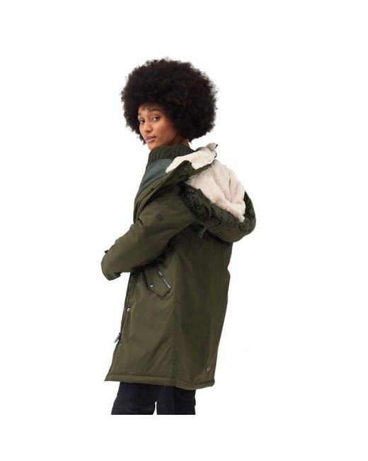 Regatta Green Samaria Waterproof Hooded Parka Jacket Coat