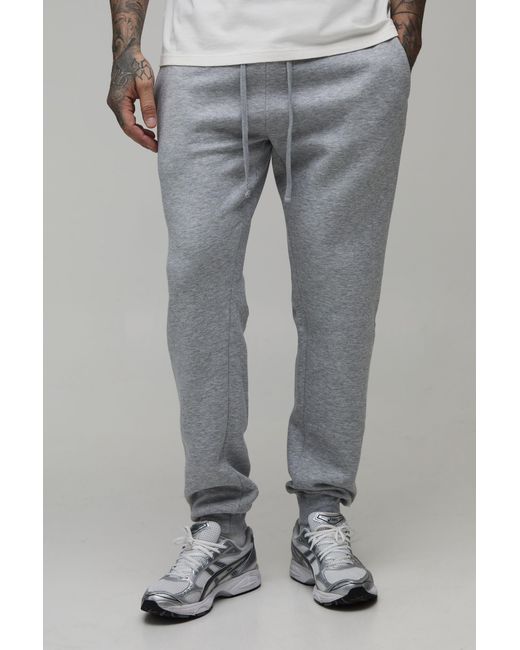 BoohooMAN Gray Tall Basic Slim Fit Joggers for men