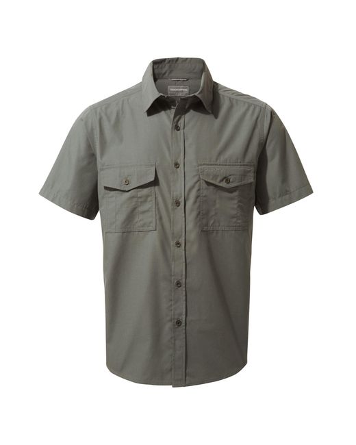 Craghoppers Gray Kiwi Short-Sleeved Shirt (Dark) for men