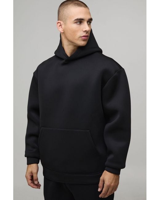 BoohooMAN Blue Oversized Bonded Scuba Hoodie for men